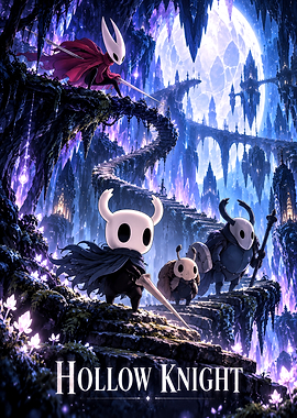 Hollow Knight Fantasy Adventure Poster