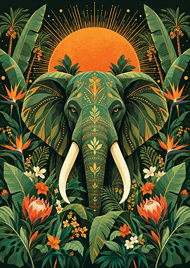 Sun Halo Majestic Elephant