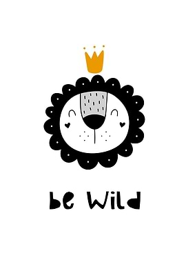 Cute Lion Be Wild Wall Art