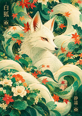 Mystical White Kitsune