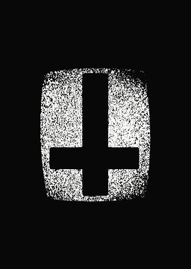 Distressed Inverted Cross Symbol