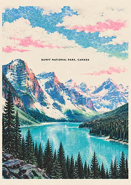 Vintage Banff National Park Travel Poster