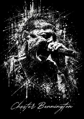 Chester Bennington Ink Splatter Portrait