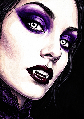 Gothic Vampire Woman Portrait