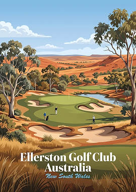 Ellerston Golf Club Australia Travel Poster
