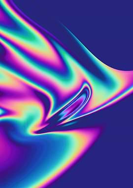 Abstract Iridescent Liquid Wave Pattern