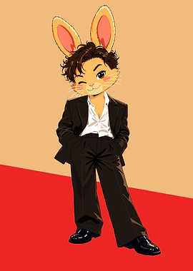 Stylish Bunny Character in Suit
