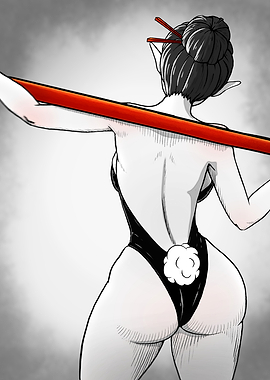 Anime Bunny Girl with Staff