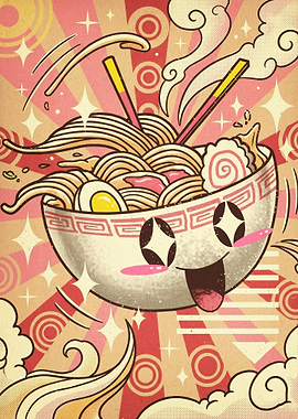Ramen Bowl Cute Vintage Japanese Ar