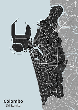 Colombo Sri Lanka City Map Poster