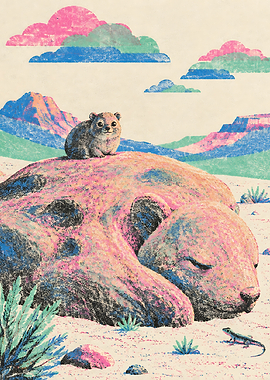 Quokka Sitting on Sleeping Bear Rock