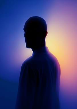 Silhouette of a Man in Gradient Light