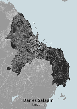 Minimalist Map of Dar es Salaam