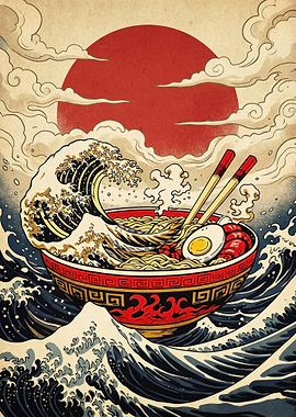 Ramen Wave Japanese Art Poster