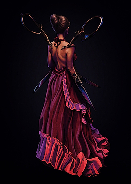 Woman with Giant Scissors Wings