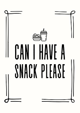Funny Minimalist Snack Foodie Humor Kitchen Wall Art