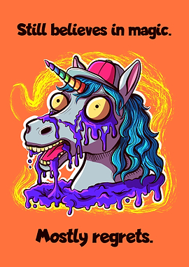Funny Melting Unicorn Graphic