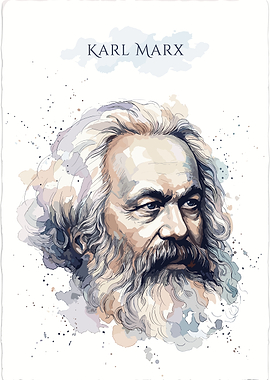 Watercolor Portrait of Karl Marx