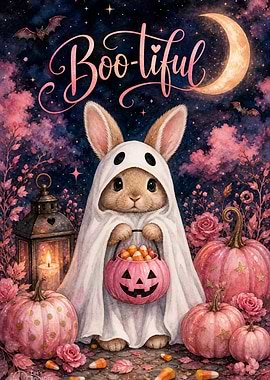 Boo-tiful Ghost Bunny – Pink Halloween