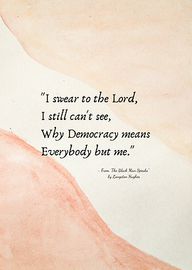 Langston Hughes Democracy Quote Art