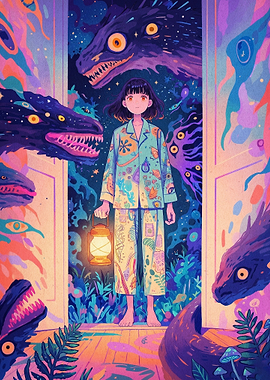 Dreamscape Girl Surreal Anime Art