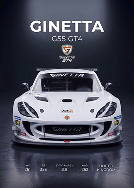 Ginetta G55 GT4 Racing Car Poster