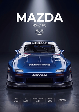 Mazda RX-7 FC Racing Poster