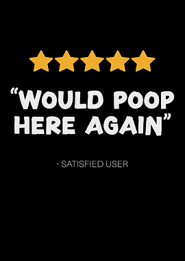 Funny Five Star Bathroom Review Sign