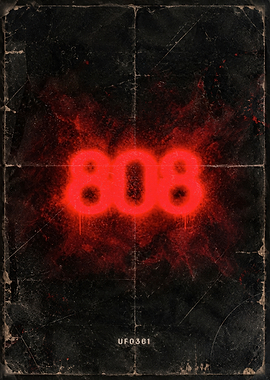 808 Neon Red Spray Paint Poster