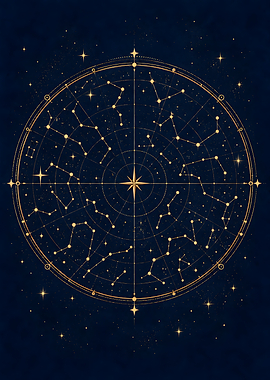Celestial Astrological Star Map