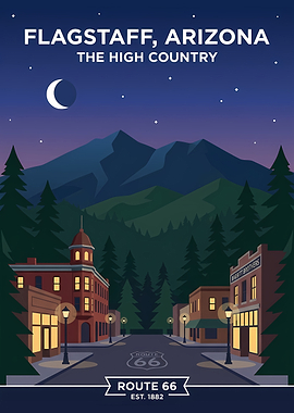 Flagstaff Arizona Route 66 Travel Poster