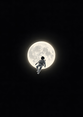 Astronaut Lunar Solitude In Space