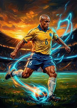 Roberto Carlos Soccer Action Art