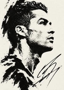 Cristiano Ronaldo Ink Portrait