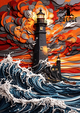 Dredge Game Lighthouse Paper Art