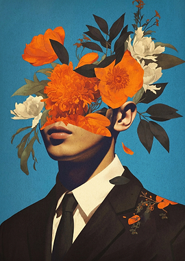 Floral Mind Surreal Retro Poster