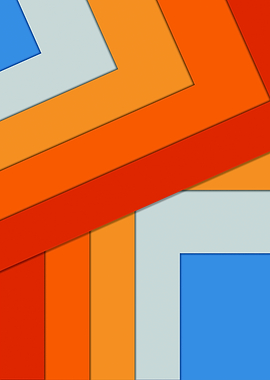 Abstract Geometric Layered Color Blocks