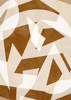 Abstract Geometric Brown and Beige Art