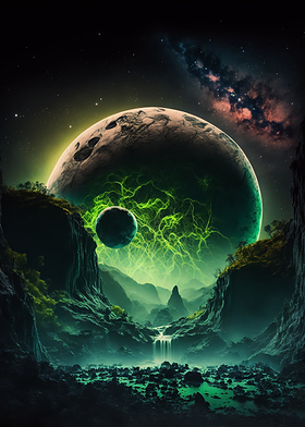 Neon Green Full Moon