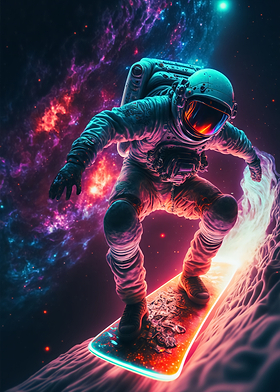 Galaxy Surfing Astronaut