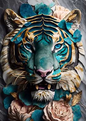 Abstract Tiger Kintsugi