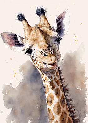 Cute Baby Giraffe Painting