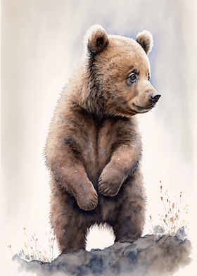 Cute Baby Bear Painting