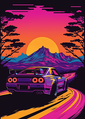 R32 Skyline Synthwave