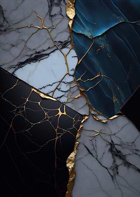 Abstract Marble Kintsugi