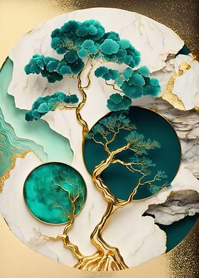 Abstract Bonsai Tree Art