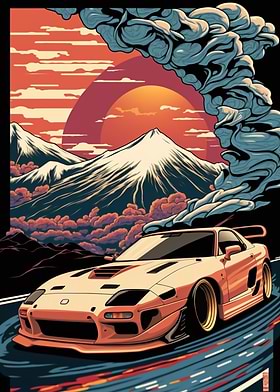 Mazda RX7 Japanese Art