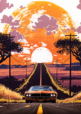 1969 Dodge Charger Sunset