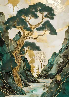 Serene Bonsai Mountains