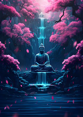 Japanese Buddha Waterfall